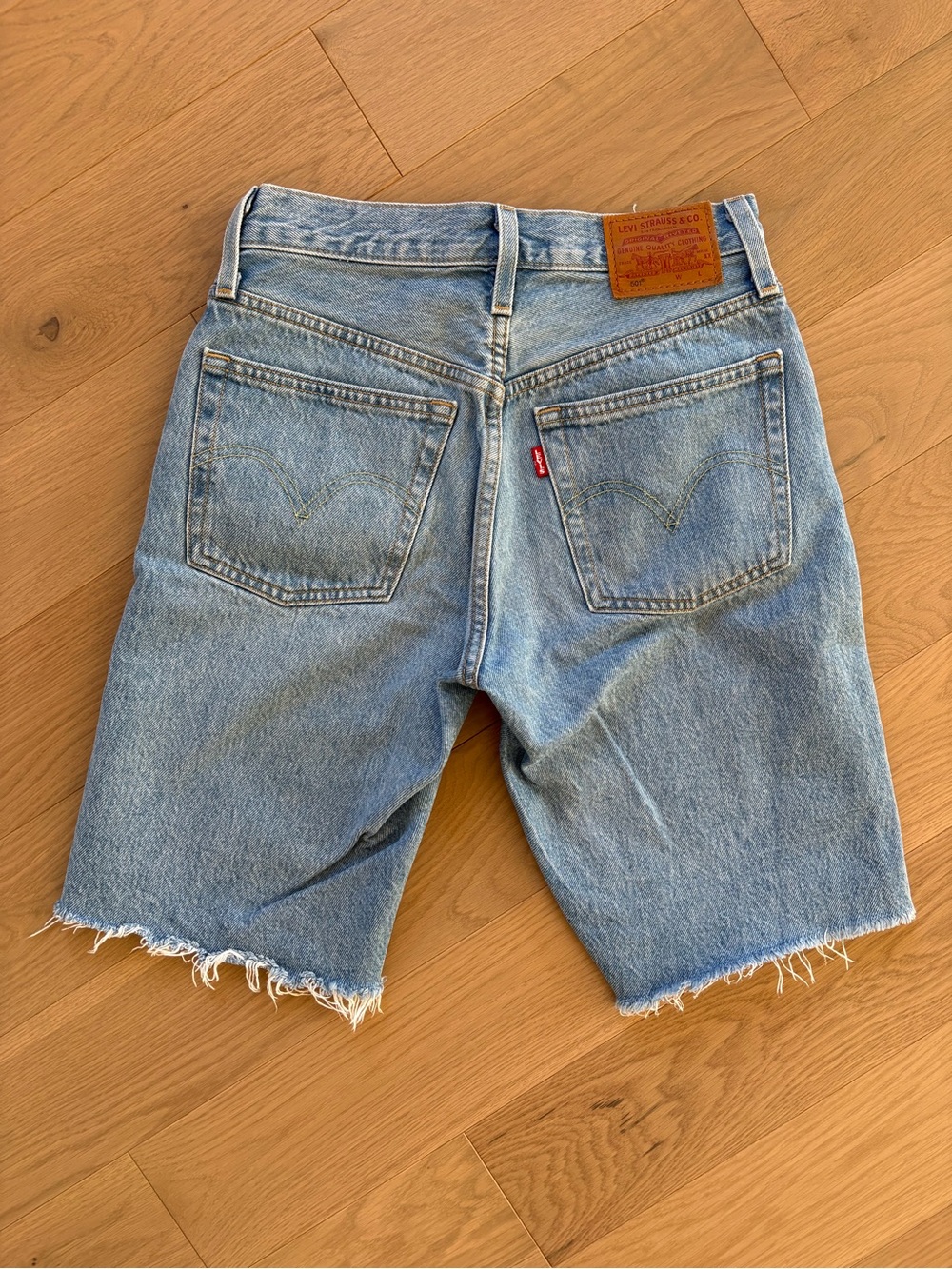 Levi's Light Blue Denim Cutoff Shorts with Frayed Hem
